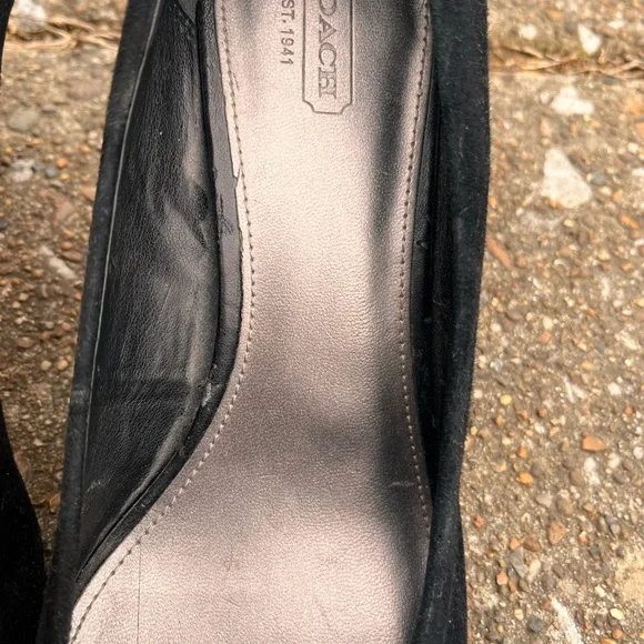 Coach Black Suede and Patent Leather Heels - Picture 6 of 9